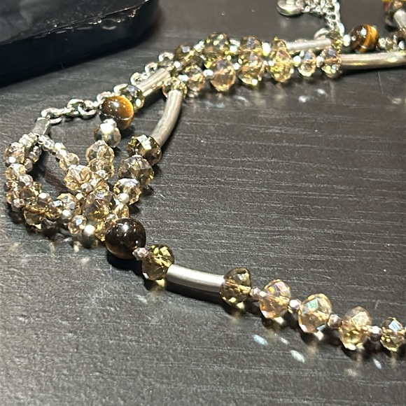 Loft Silver Tone 3 Strand Beaded Necklace - Picture 8 of 8